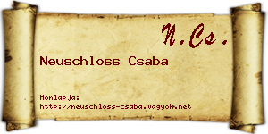 Neuschloss Csaba névjegykártya